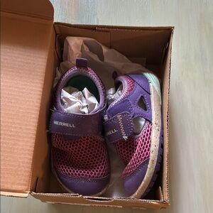 Merrell Bare Steps H20 purple pink water play toddler shoes size 7